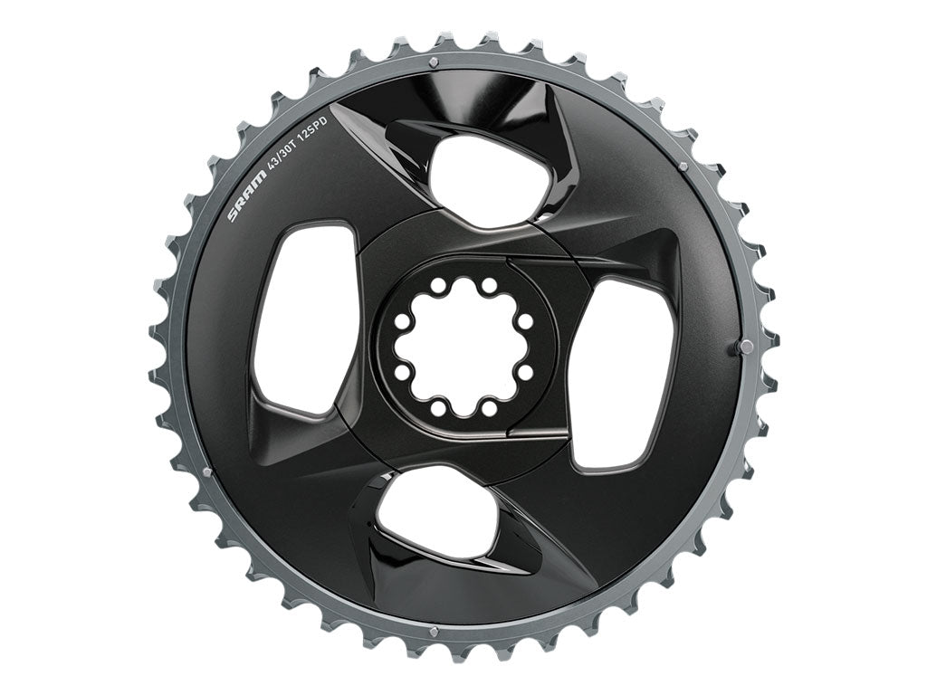 SRM PLATO ROAD FORCE WIDE (AXS) 2X12 43T 94 BCD POLAR GREY WITH COVER PLATE