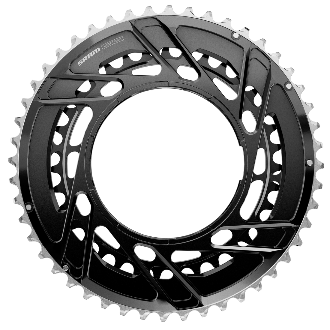SRM KIT PLATOS ROAD FORCE E1 AXS 2X12 46/33T TM ROSCA POWERMETER BLACK (incluye pasador de rosca para plato)