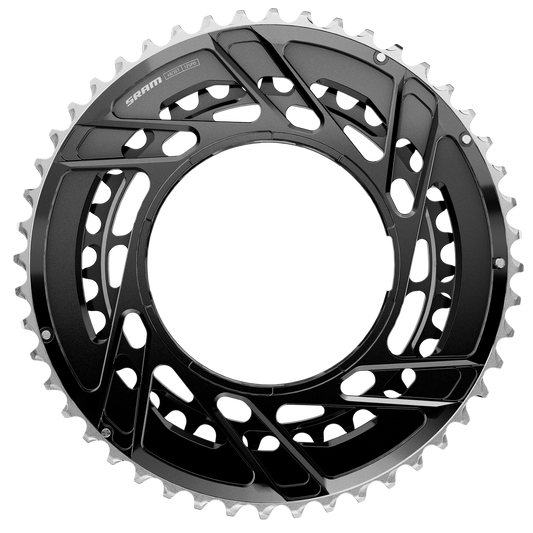 SRM KIT PLATOS ROAD FORCE E1 AXS 2X12 46/33T TM ROSCA POWERMETER BLACK (incluye pasador de rosca para plato)