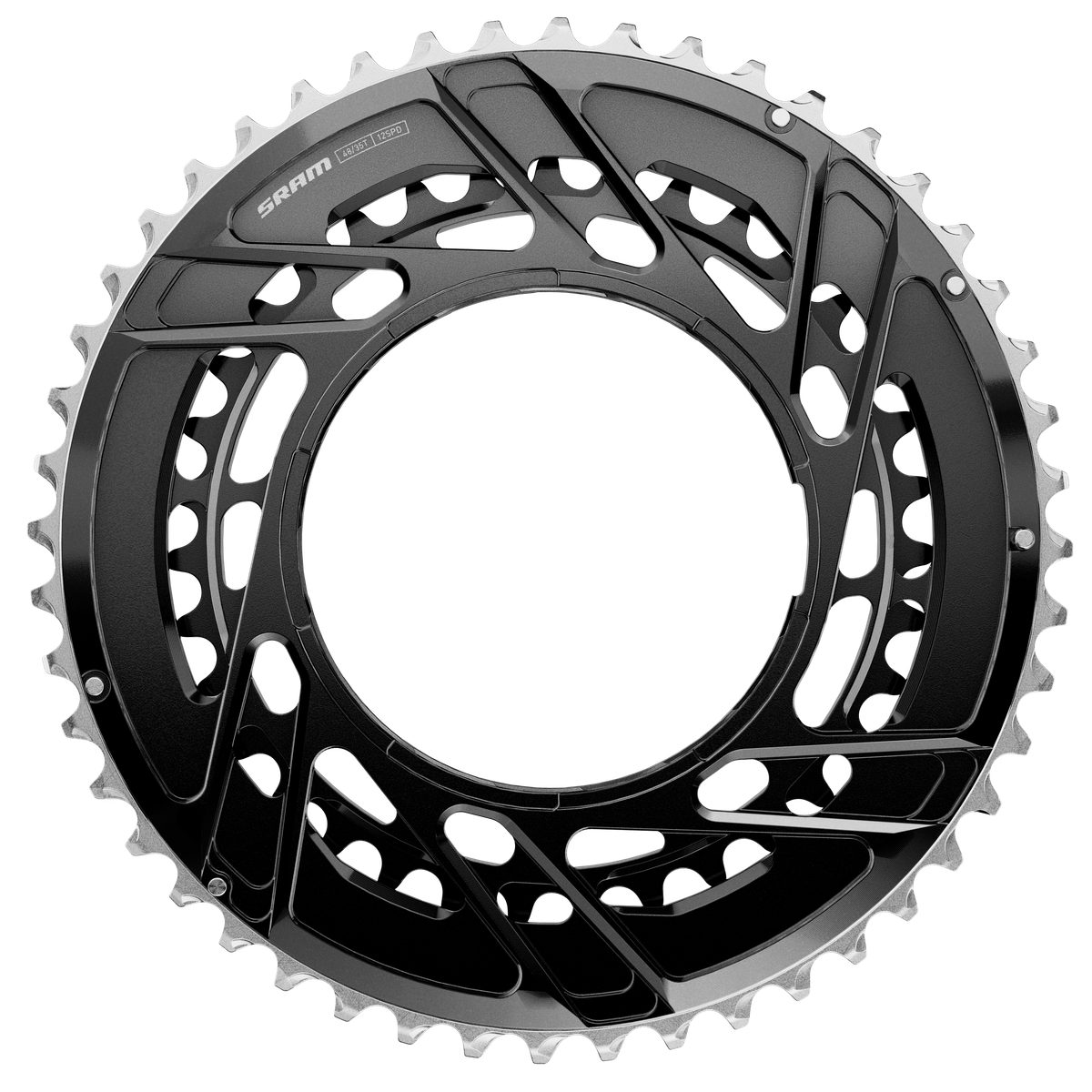 SRM KIT PLATOS ROAD FORCE E1 AXS 2X12 46/33T TM ROSCA POWERMETER BLACK (incluye pasador de rosca para plato)