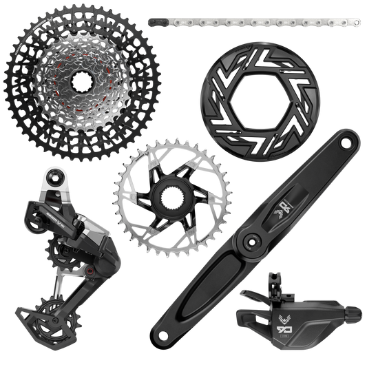 SRM GRUPO EAGLE 90 EMTB BCD (Rear Der, Single Click Trigger wClamp, CR 104BCD T-Type 34T, Clip-on Guard , GX T-Type chain 126l, CS XS-1275 BLK 10-52t)