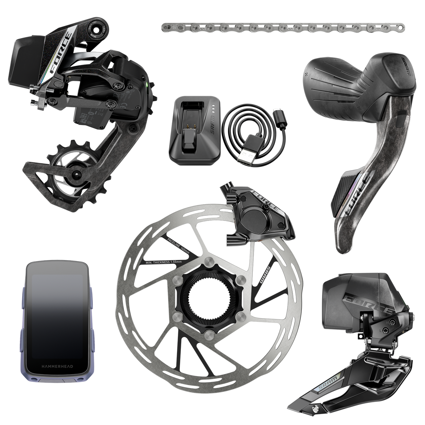 SRM FORCE E-TAP AXS E1 2X GRUPO HIDRO FLAT MOUNT CL CON HAMMERHEAD KAROO