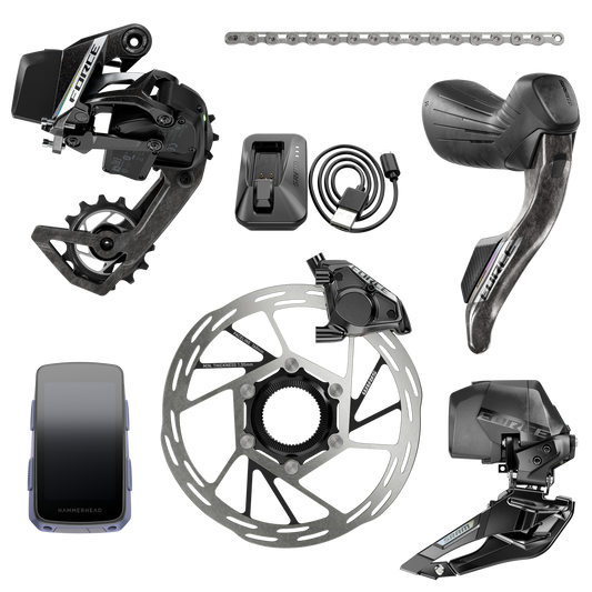 SRM FORCE E-TAP AXS E1 2X GRUPO HIDRO FLAT MOUNT CL CON HAMMERHEAD KAROO