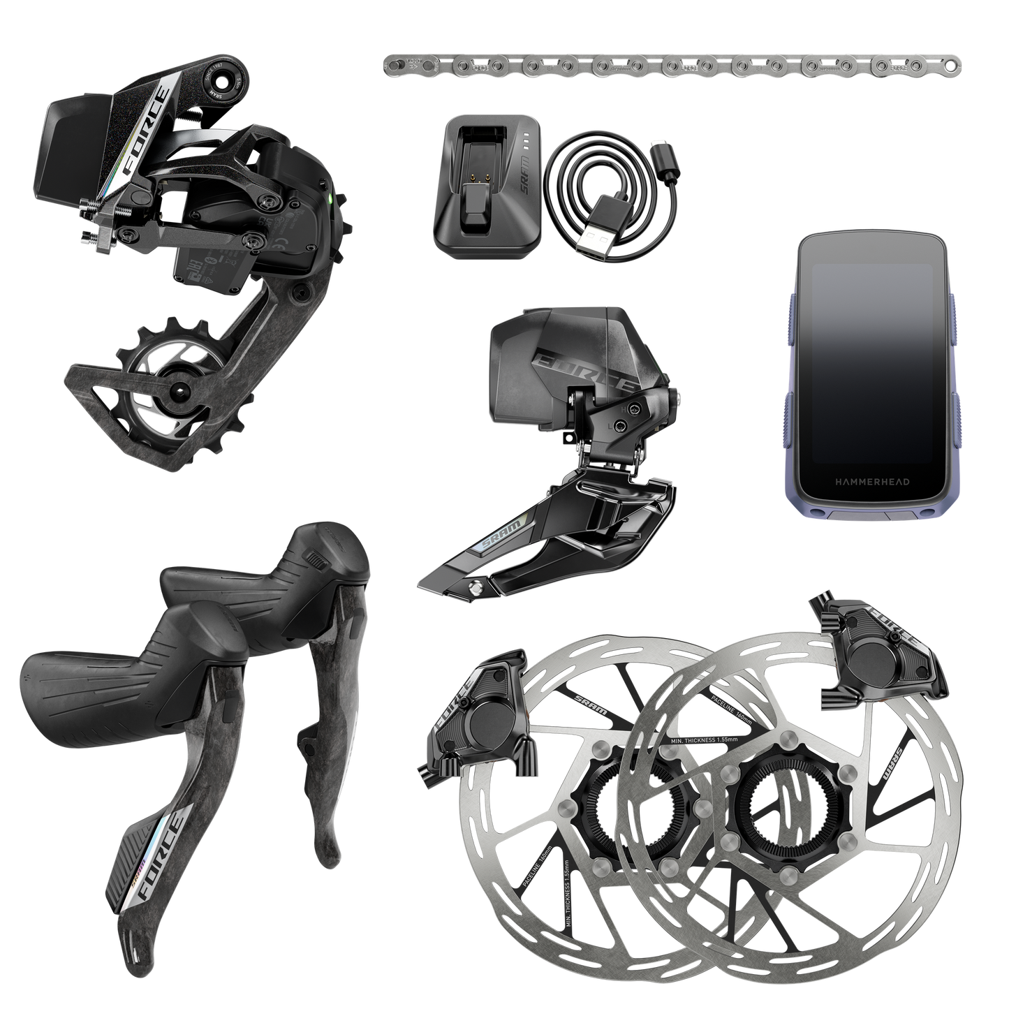 SRM FORCE E-TAP AXS E1 2X GRUPO HIDRO FLAT MOUNT CL CON HAMMERHEAD KAROO