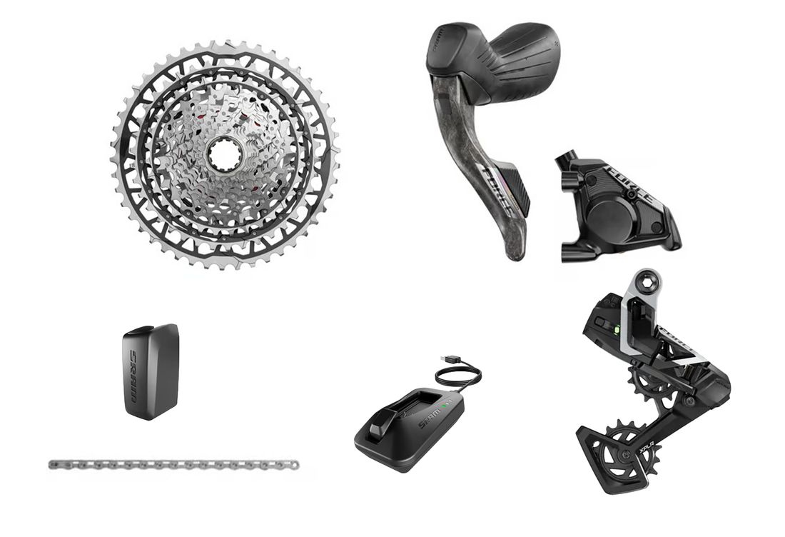 KIT GRUPO COMPLETO SRAM FORCE ETAP E1 XPLR UDH 13V (10-46) (SIN BIELAS)